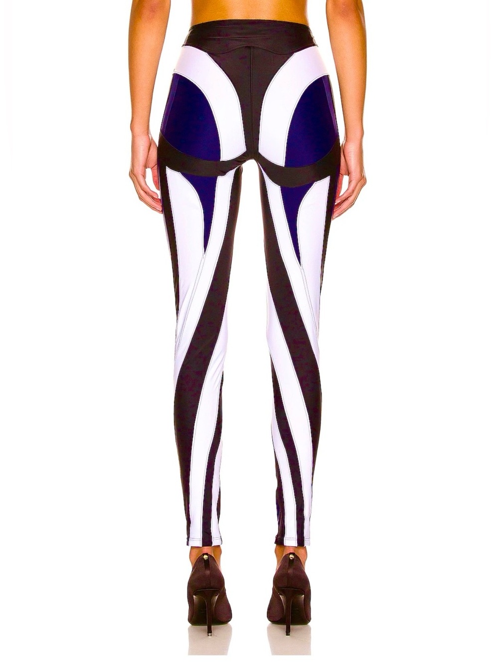 Mugler Spiral Leggings - Black White & Navy Brand new with Tags size 42 - Picture 3 of 16